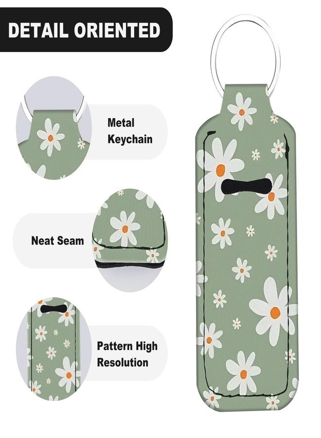 WXCYDG Lip Balm Holder Key Chain,Lip Balm Keychain Holder with Clip（Flowers 4） - Image 3